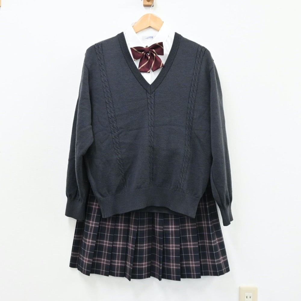 【中古】宮城県 聖ドミニコ学院高等学校 女子制服 6点（ブレザー・シャツ・ニット・スカート）sf004396