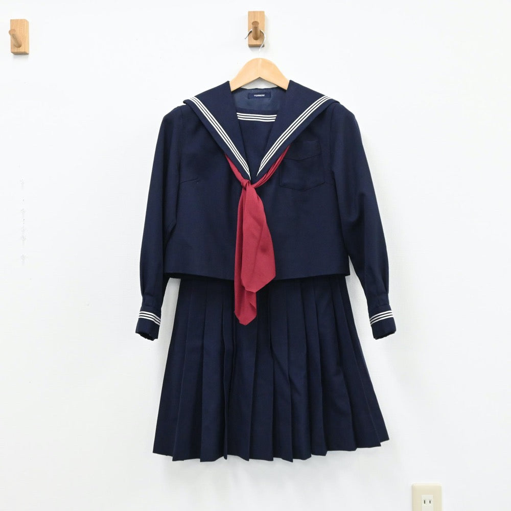 【中古】石川県 遺愛女子高等学校 女子制服 3点（セーラー服・スカート）sf004412