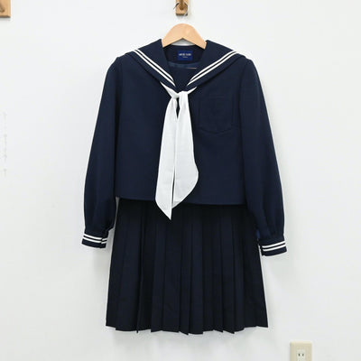 【中古】愛知県 新城市立千郷中学校 女子制服 3点（セーラー服・スカート）sf004417