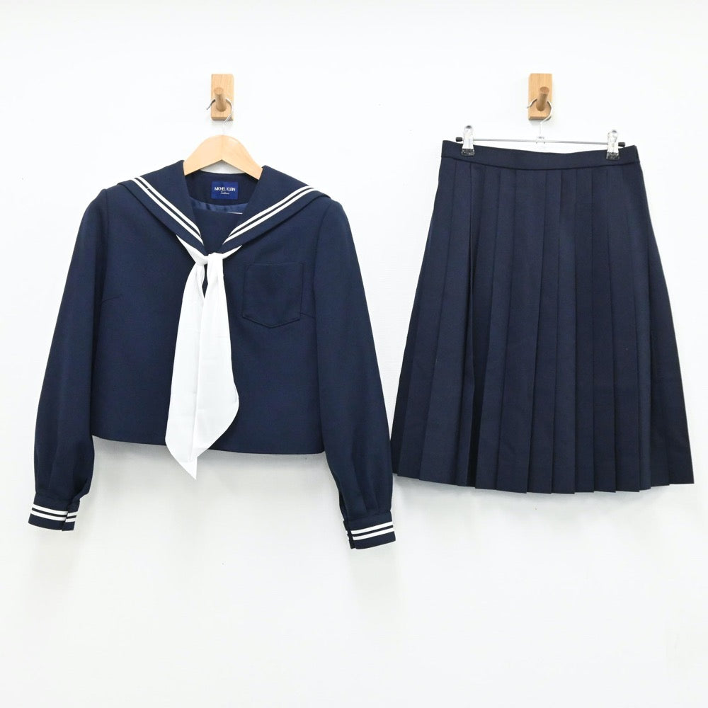 【中古】愛知県 新城市立千郷中学校 女子制服 3点（セーラー服・スカート）sf004417