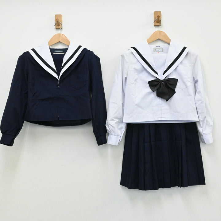 【中古】愛知県 愛知県立名古屋西高等学校 女子制服 4点（セーラー服・セーラー服・スカート）sf004427