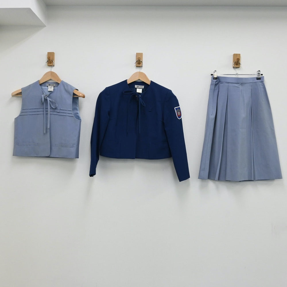 中古制服】茨城県 茨城キリスト教学園中学校 女子制服 3点（ブレザー 