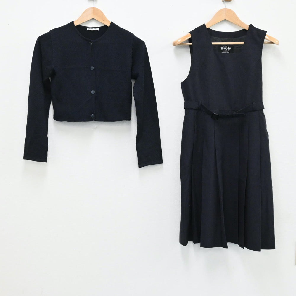 【中古】栃木県 佐野東高等学校 女子制服 2点（ニット・ジャンパースカート）sf004461