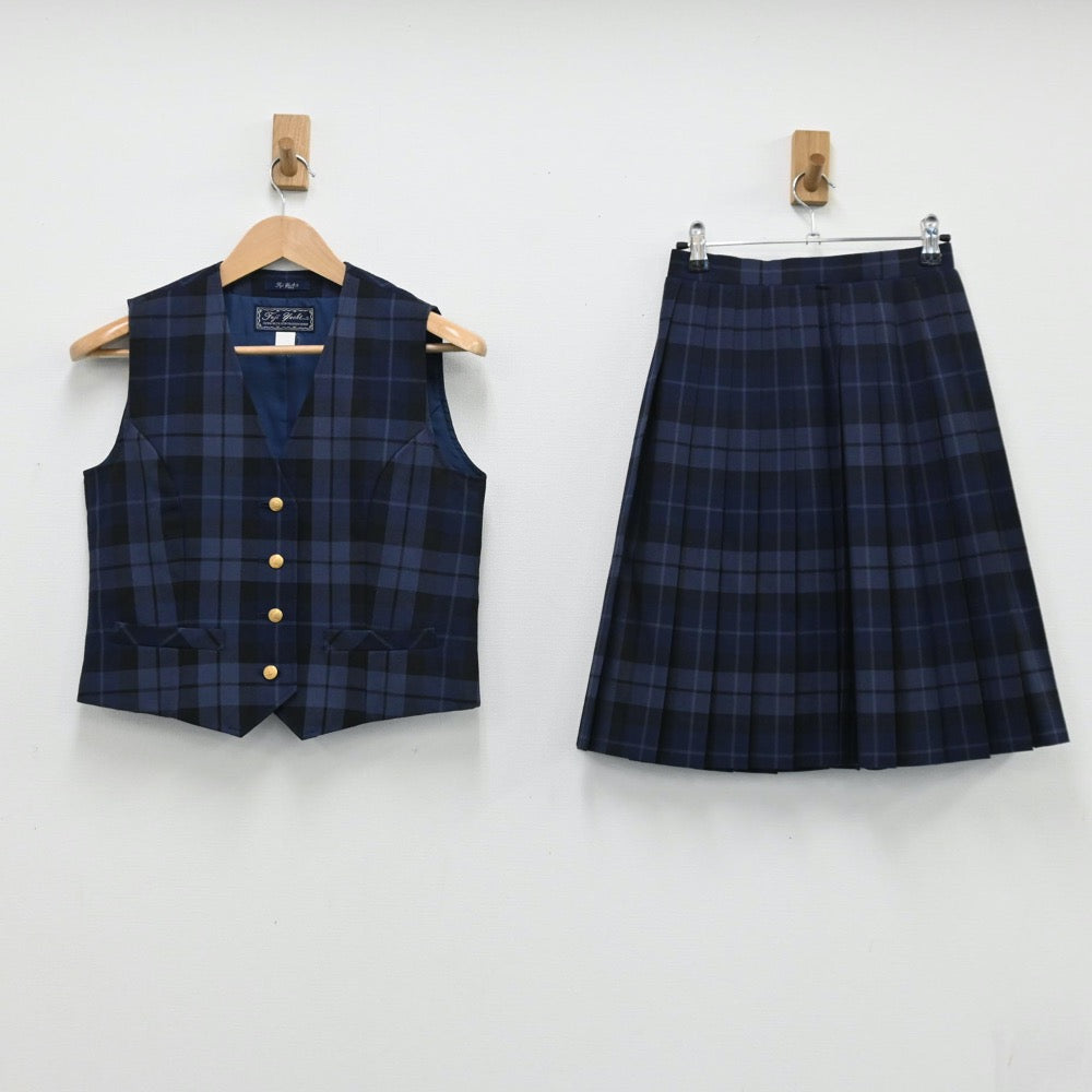 【中古】千葉県 ちはら台南中学校 女子制服 7点（ブレザー・ベスト・スカート）sf004462