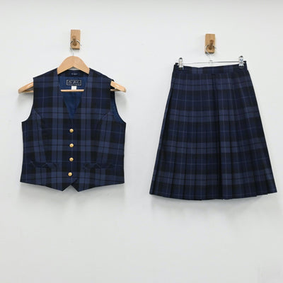 【中古】千葉県 ちはら台南中学校 女子制服 7点（ブレザー・ベスト・スカート）sf004462