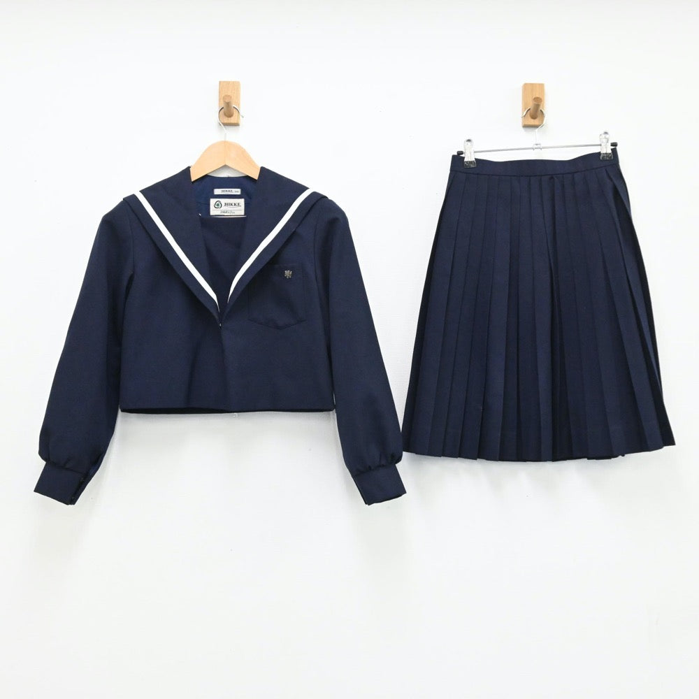 【中古】愛知県 刈谷高等学校 女子制服 3点（セーラー服・スカート）sf004464