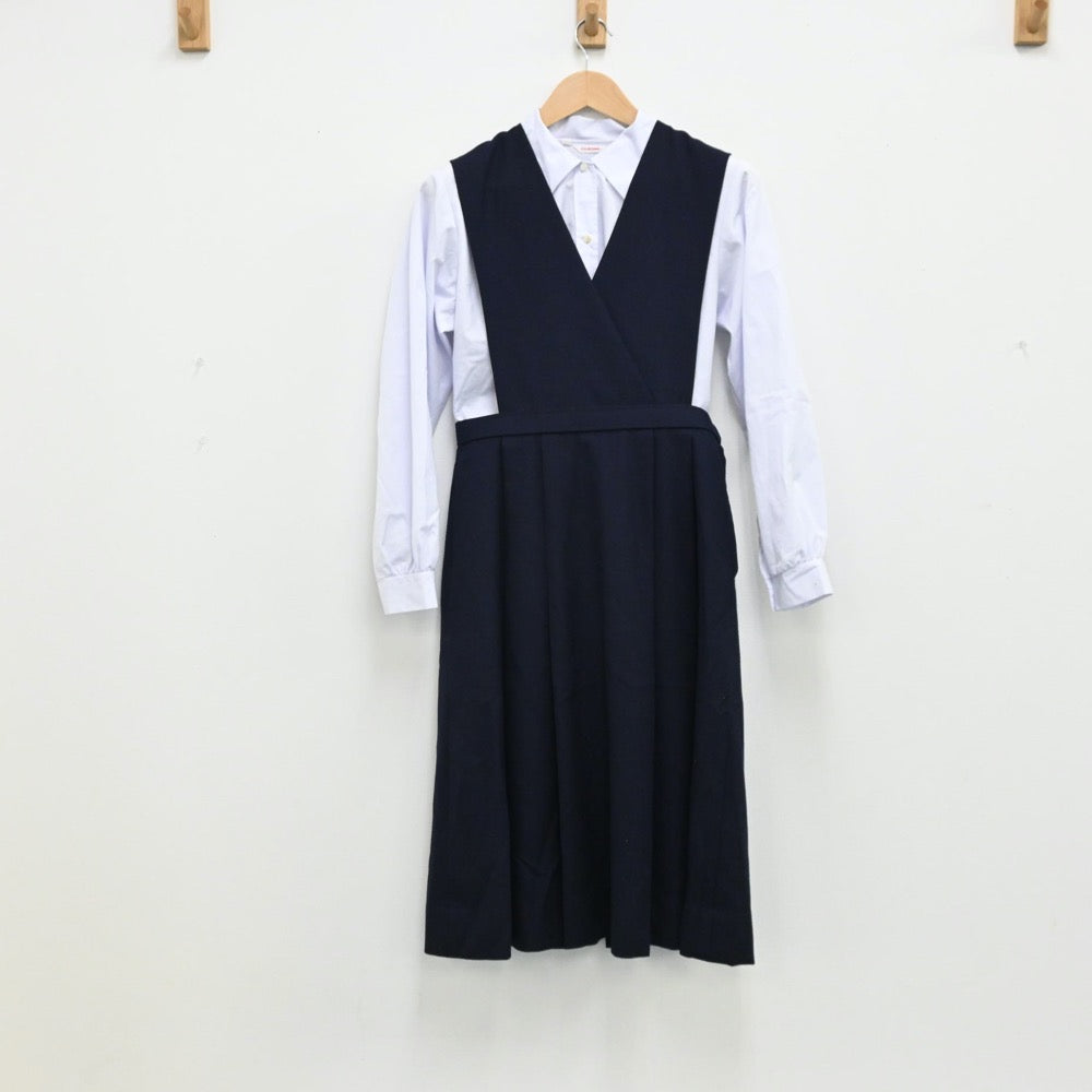 【中古】和歌山県 和歌山信愛高等学校 女子制服 6点（シャツ・ブレザー・ニット・ジャンパースカート）sf004487