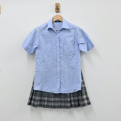 【中古】東京都 大成高校 女子制服 4点（シャツ・ニットベスト・スカート）sf004511