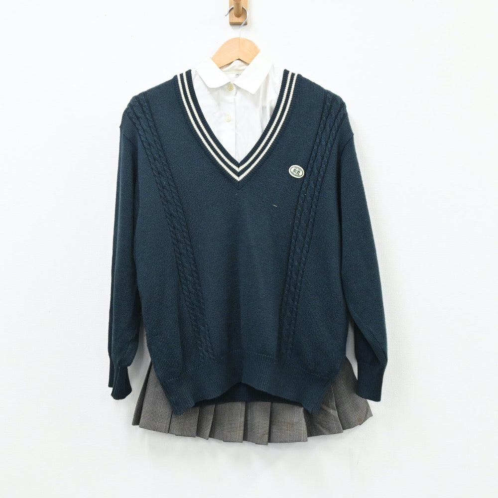 【中古】山口県 山口県立宇部西高等学校 女子制服 4点（ブレザー・ニット・シャツ・スカート）sf004569