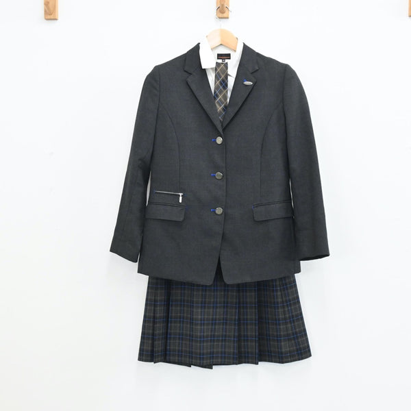 【中古】東京都 安田学園高等学校 女子制服 7点（ブレザー・シャツ・ニット・スカート）sf004607