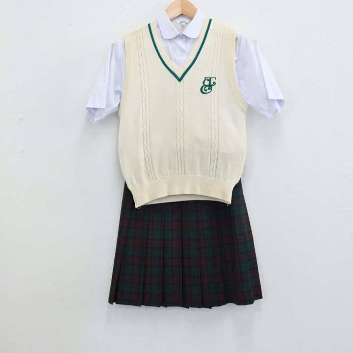 【中古制服】茨城県 江戸川学園取手中学校 女子制服 4点（シャツ・ニットベスト・スカート）sf004618【リサイクル学生服】 | 中古制服通販パレイド