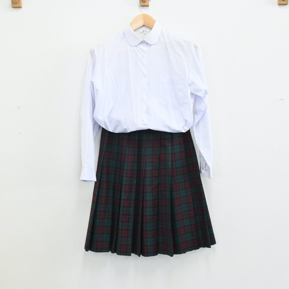 【中古】茨城県 江戸川学園取手中学校 女子制服 7点（ブレザー・シャツ・ニット・スカート）sf004619