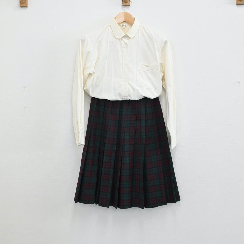 【中古】茨城県 江戸川学園取手中学校 女子制服 7点（ブレザー・シャツ・ニット・スカート）sf004619