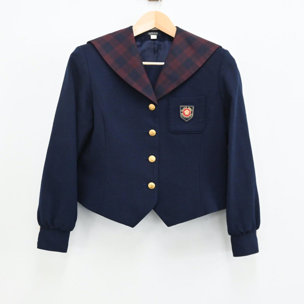 【中古】岡山県 就実中学校 女子制服 2点（セーラー服・スカート）sf004630