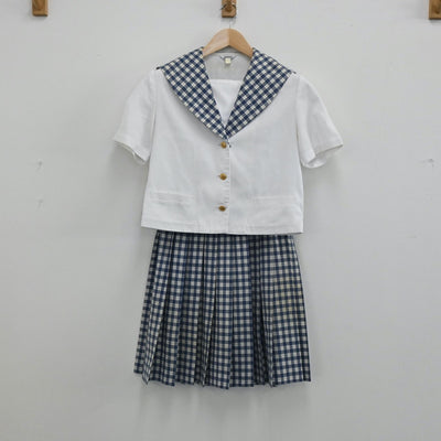 【中古】岡山県 就実中学校 女子制服 3点（セーラー服・スカート）sf004633