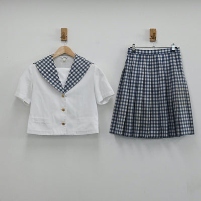 【中古】岡山県 就実中学校 女子制服 3点（セーラー服・スカート）sf004633