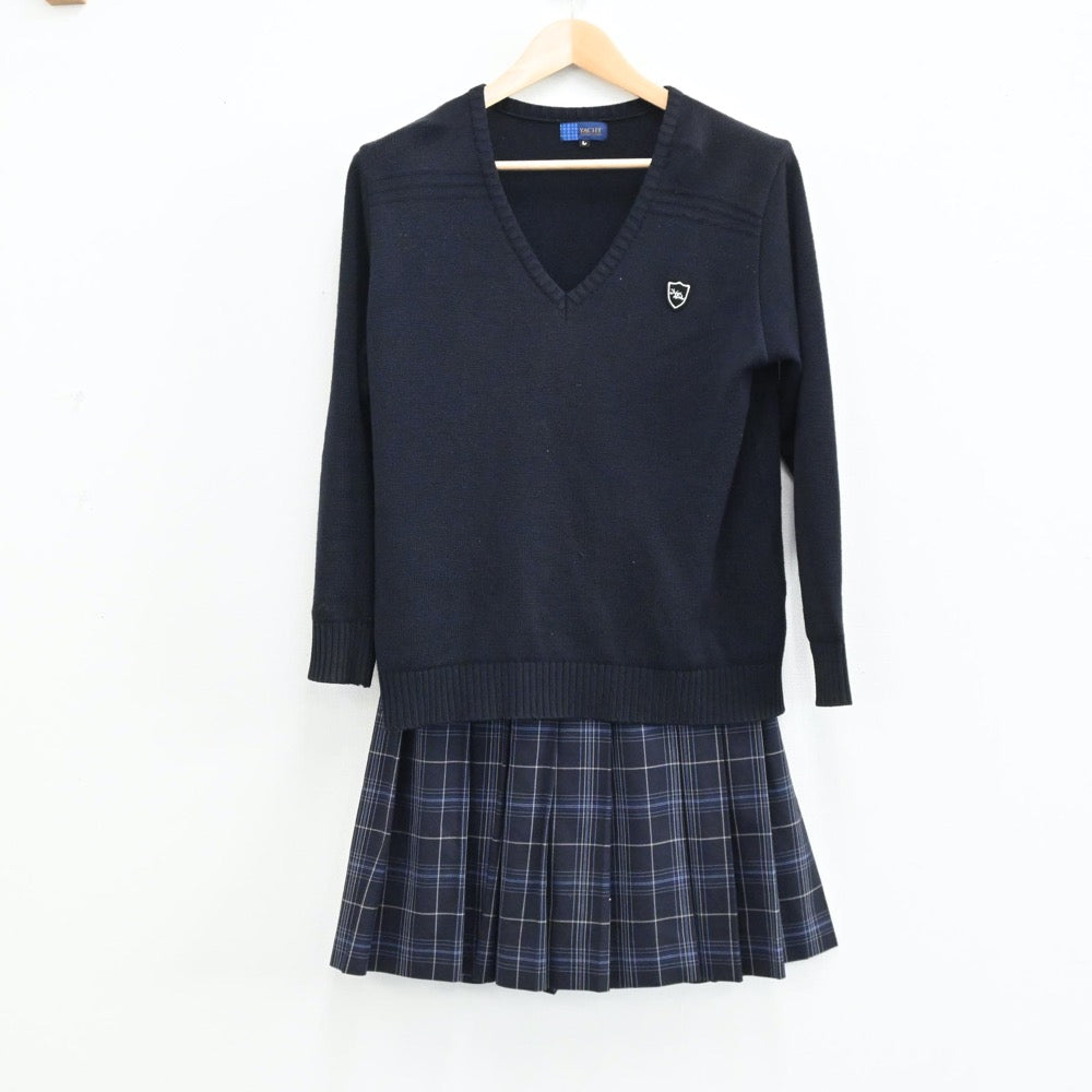 【中古】山口県 野田学園高等学校 女子制服 5点（ブレザー・ニット・ニットベスト・スカート）sf004642