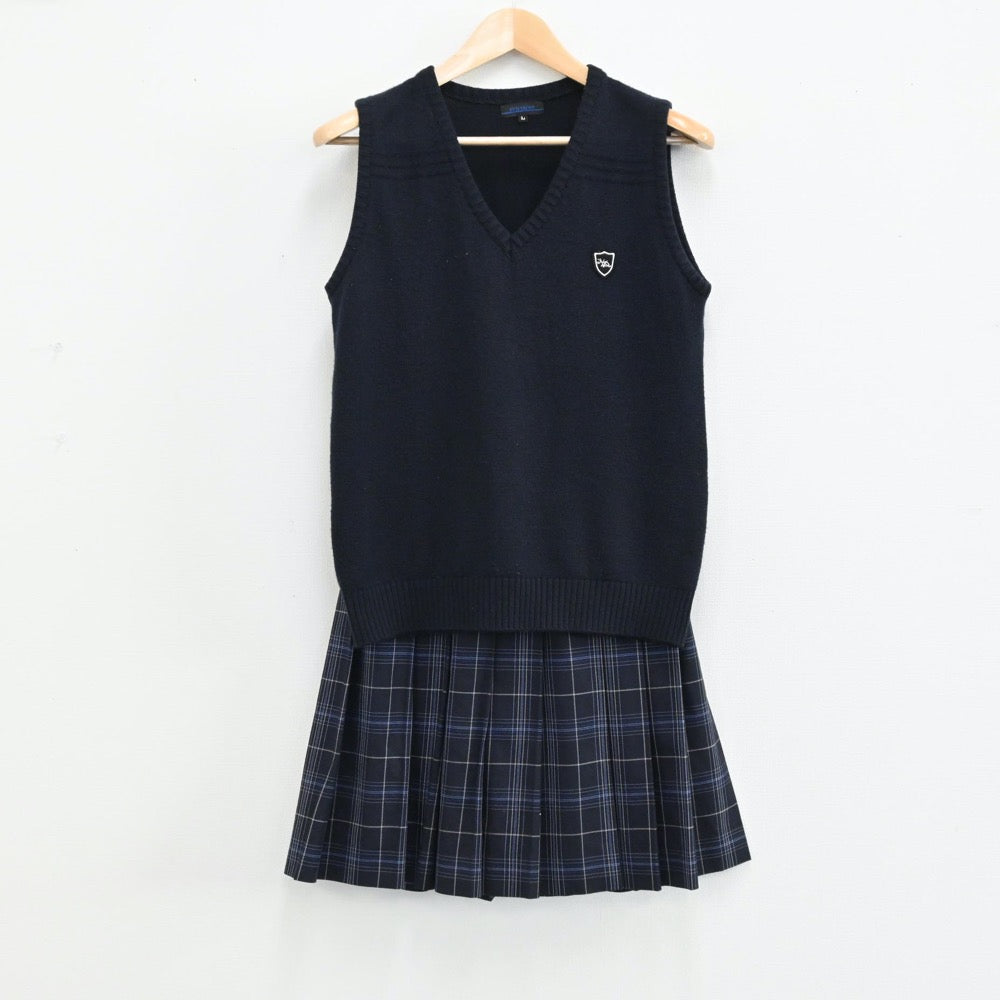 【中古】山口県 野田学園高等学校 女子制服 5点（ブレザー・ニット・ニットベスト・スカート）sf004642