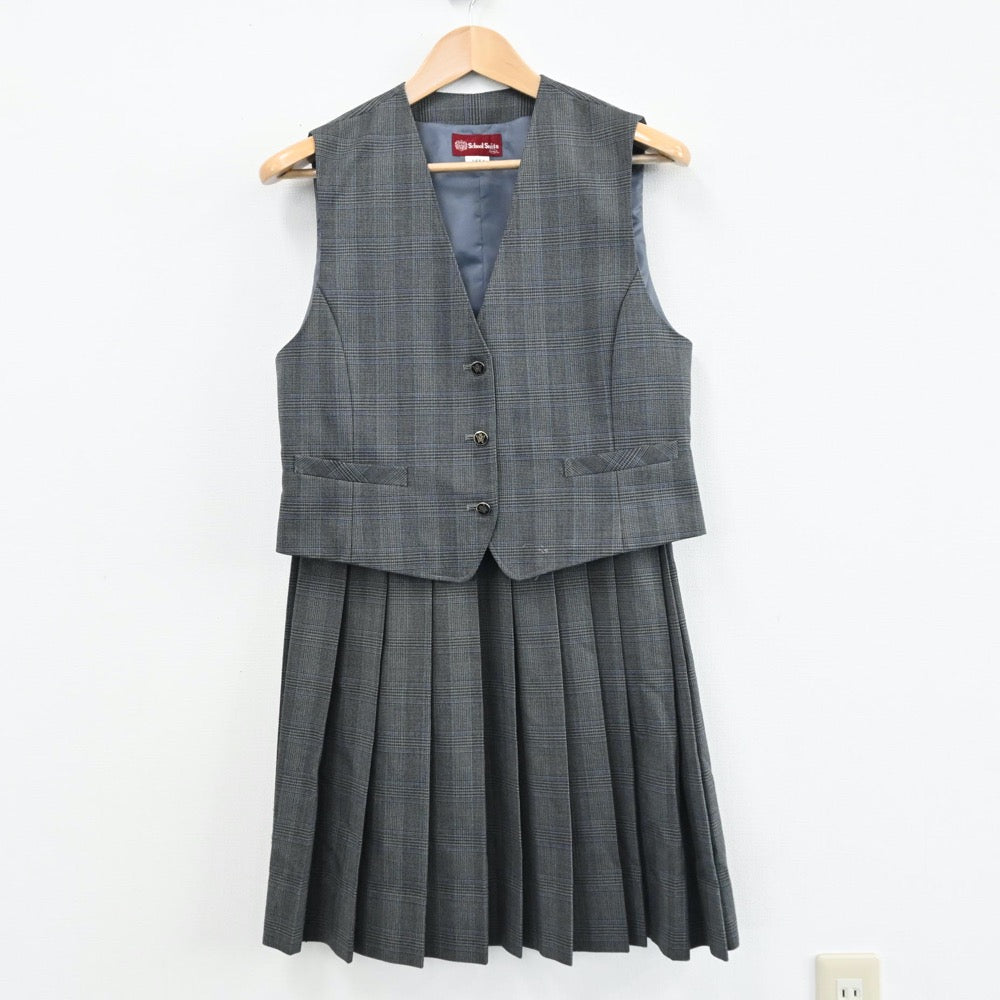 【中古】千葉県 船橋市立七林中学校 女子制服 3点（ブレザー・ベスト・スカート）sf004678