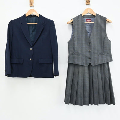 【中古】千葉県 船橋市立七林中学校 女子制服 3点（ブレザー・ベスト・スカート）sf004678