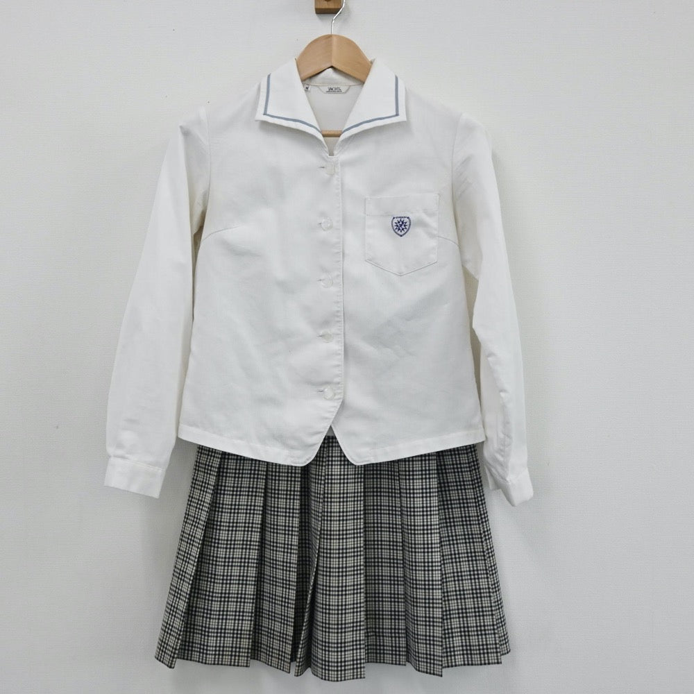 【中古】山口県 山口県立光丘高等学校 女子制服 2点（シャツ・スカート）sf004682