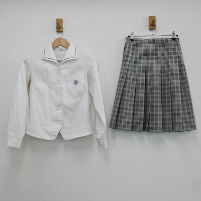 【中古】山口県 山口県立光丘高等学校 女子制服 2点（シャツ・スカート）sf004682