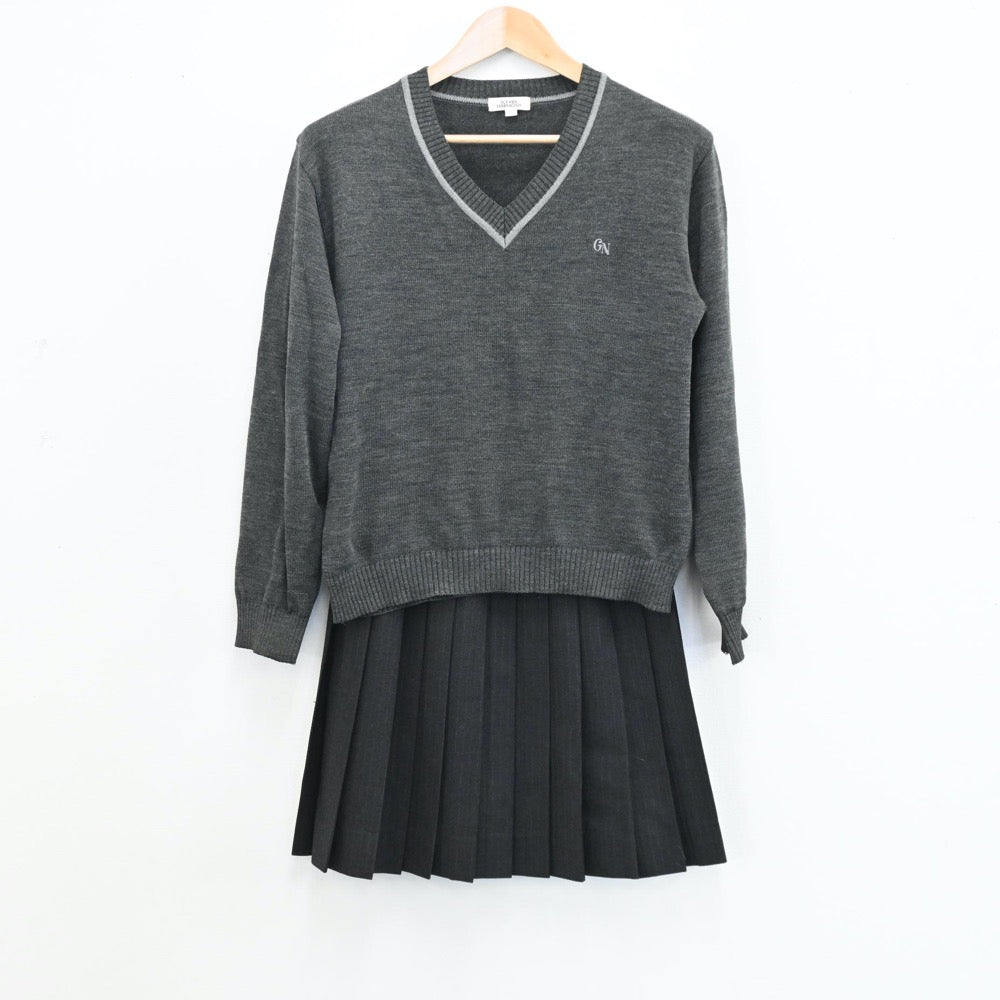 【中古】長野県 文化学園長野高等学校 女子制服 4点（ブレザー・ニット・スカート）sf004719