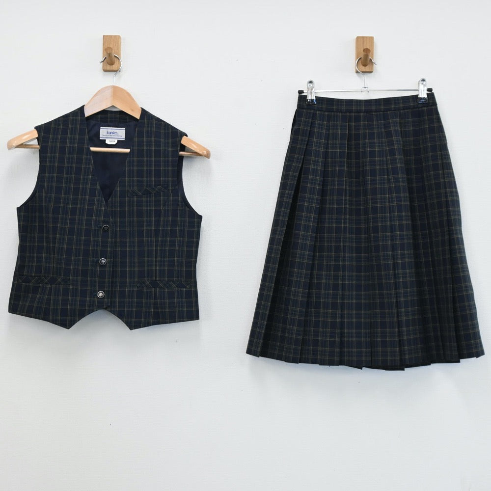 中古制服】長野県 裾花中学校 女子制服 2点（ベスト・スカート