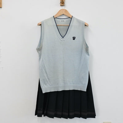 【中古】北海道 札幌市立北白石中学校 女子制服 4点（ブレザー・ニットベスト・スカート）sf004779