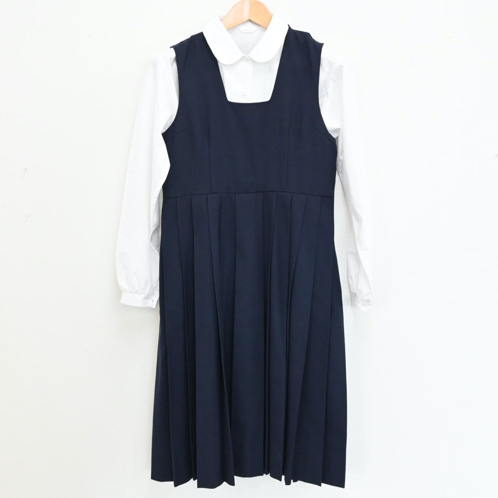 【中古】福岡県 席田中学校 女子制服 5点（セーラー服・シャツ・シャツ・ジャンパースカート）sf004835