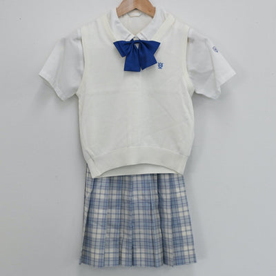 【中古】東京都 八雲学園中学校・高等学校 女子制服 4点（セーラー服・ニットベスト・スカート）sf004845