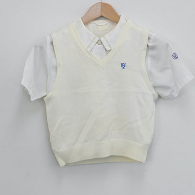 【中古】東京都 八雲学園中学校・高等学校 女子制服 3点（セーラー服・ニットベスト）sf004846