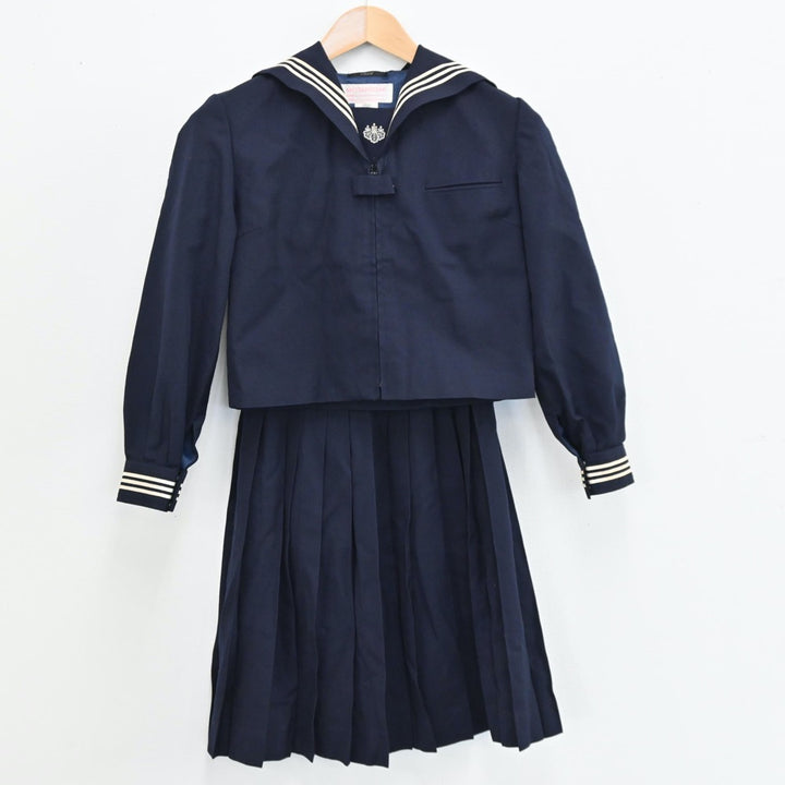 【中古】福岡県 杉森高等学校 女子制服 2点（セーラー服・スカート）sf004877