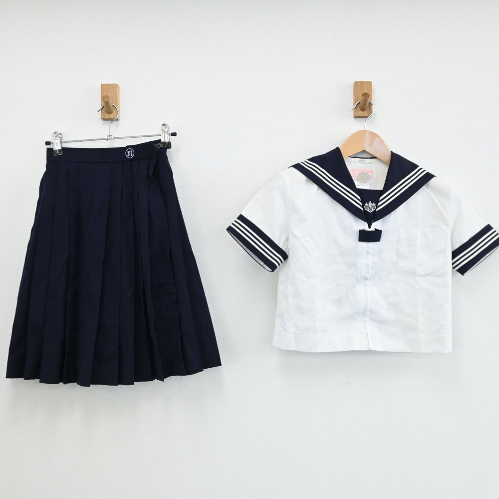 【中古】福岡県 杉森高等学校 女子制服 3点（セーラー服・スカート）sf004878