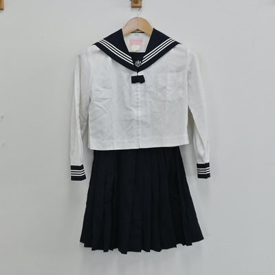 【中古】福岡県 杉森高等学校 女子制服 3点（セーラー服・スカート）sf004878