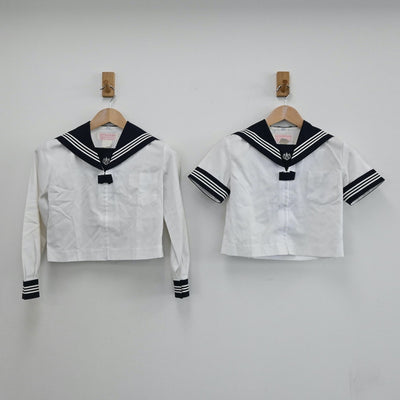 【中古】福岡県 杉森高等学校 女子制服 3点（セーラー服・スカート）sf004878