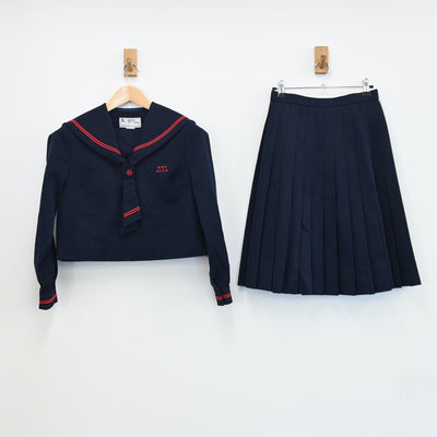 【中古】沖縄県 金城中学校 女子制服 3点（セーラー服・スカート・スカート）sf004901