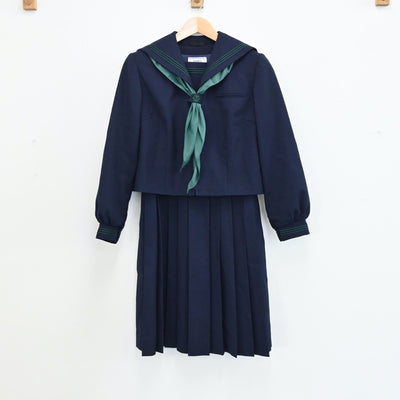 【中古】千葉県 国分寺台西中学校 女子制服 3点（セーラー服・ジャンパースカート）sf004908