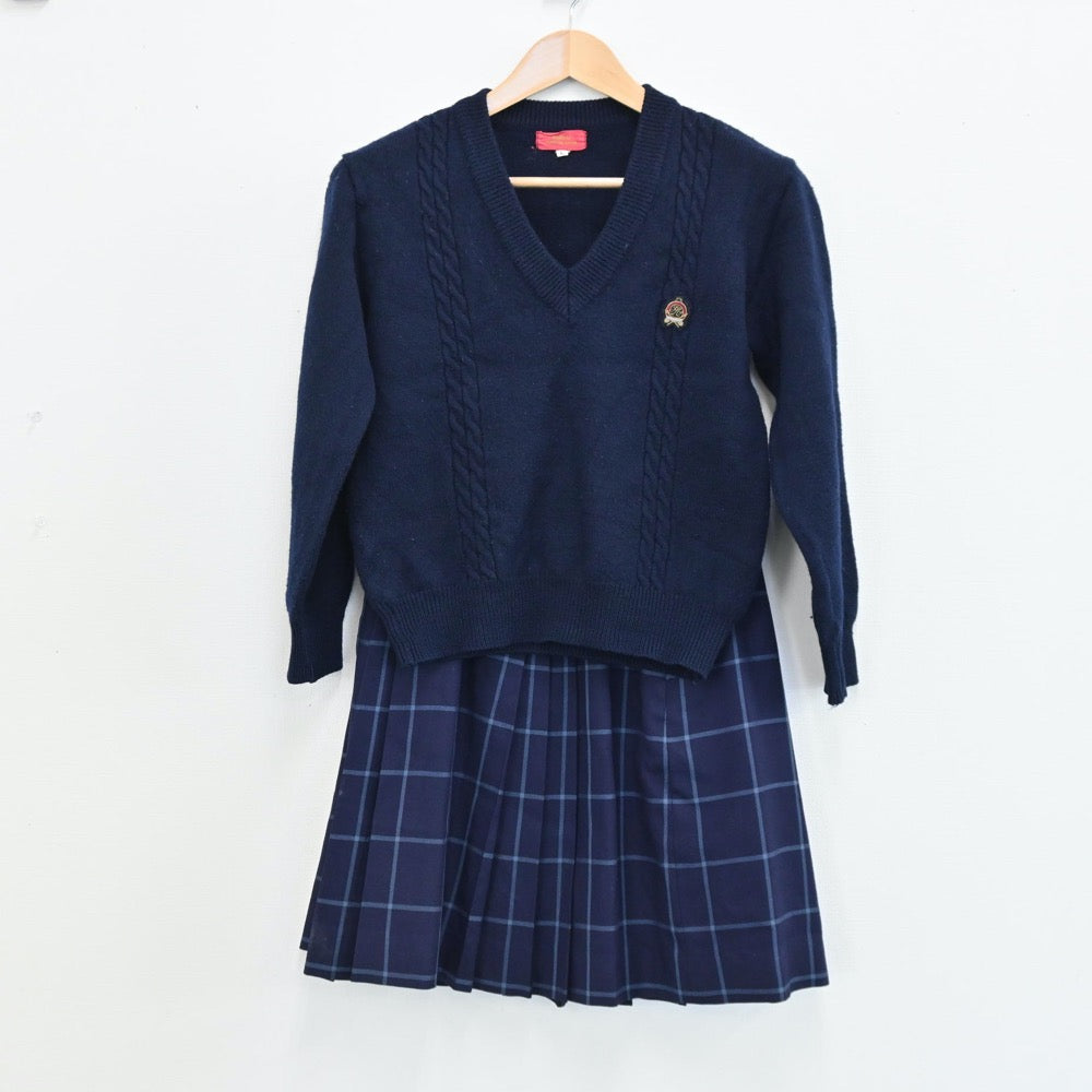 【中古】岐阜県 富田高等学校 女子制服 6点（ブレザー・ニット・ニット・スカート）sf004914