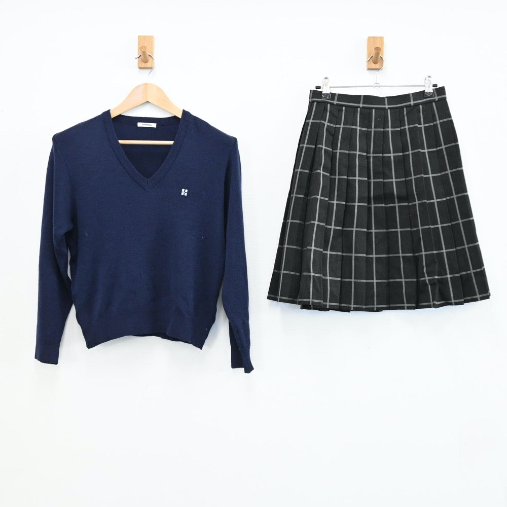 【中古】東京都 嘉悦学園かえつ有明中学・高等学校 女子制服 4点（ブレザー・ニット・スカート）sf004924