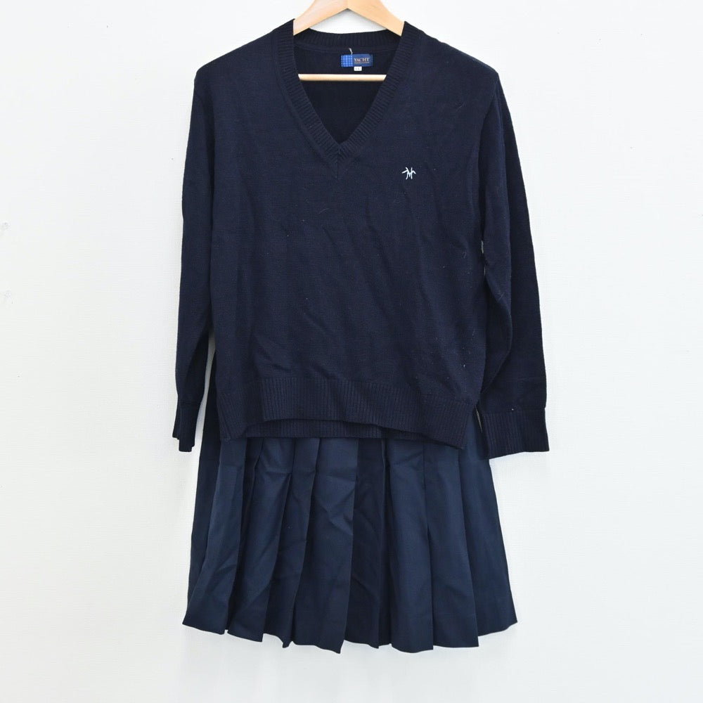 【中古】東京都 白鴎高等学校 女子制服 4点（ブレザー・ニット・スカート）sf004926