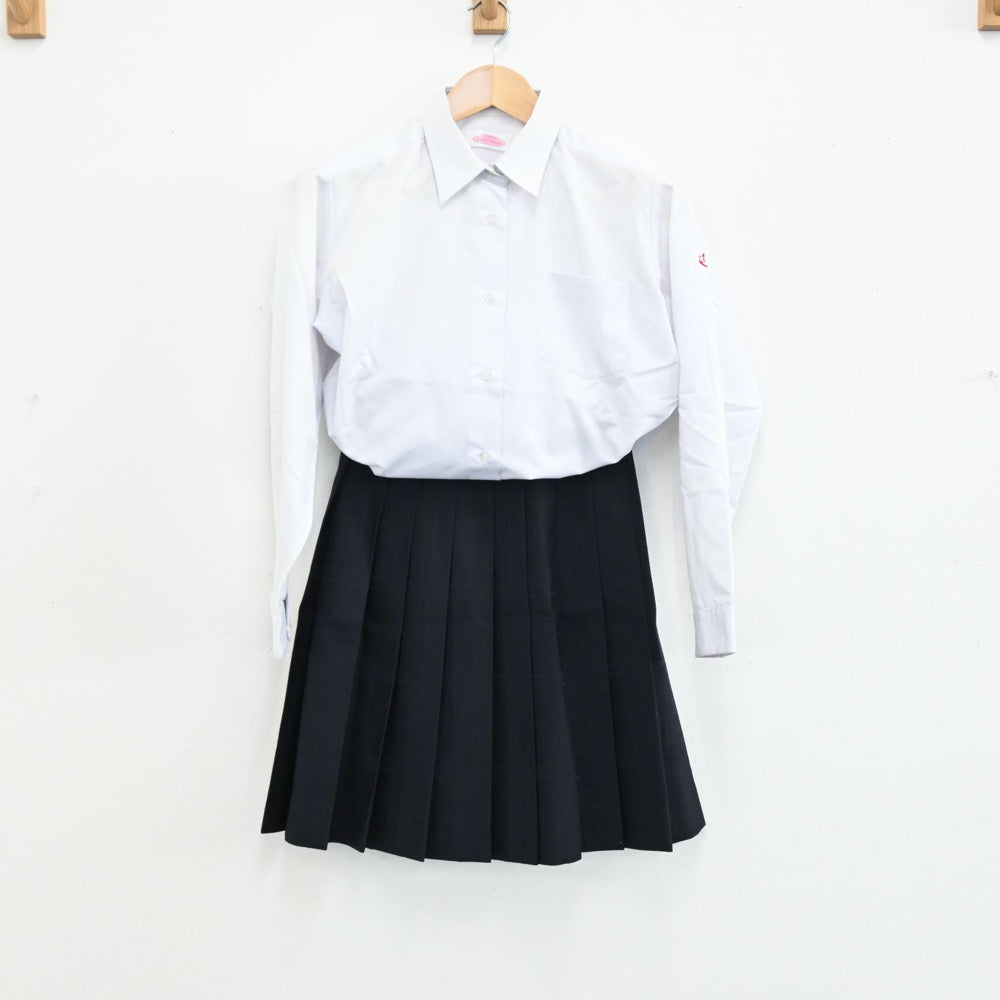 【中古】神奈川県 相模田名高等学校 女子制服 5点（ブレザー・シャツ・スカート）sf004944