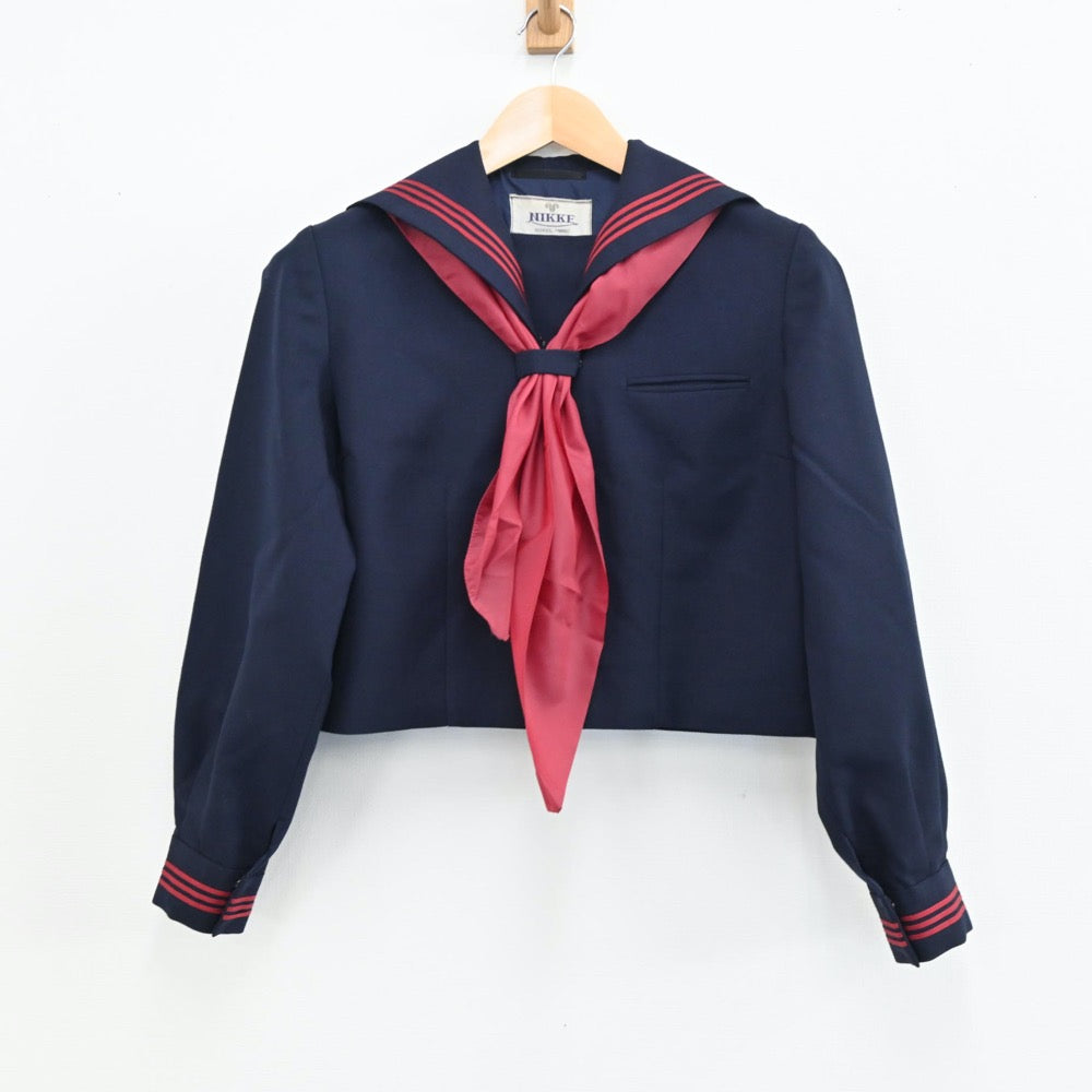 【中古】神奈川県 相模丘中学校 女子制服 3点（セーラー服・ジャンパースカート）sf004947