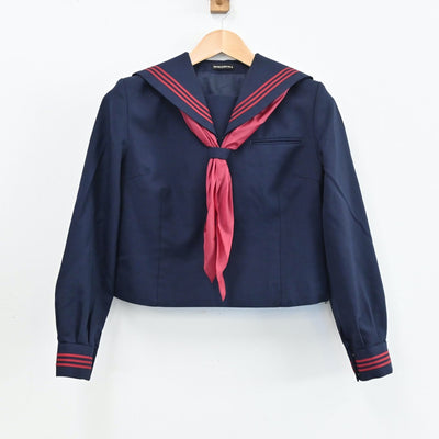 【中古】神奈川県 相模丘中学校 女子制服 3点（セーラー服・ジャンパースカート）sf004948