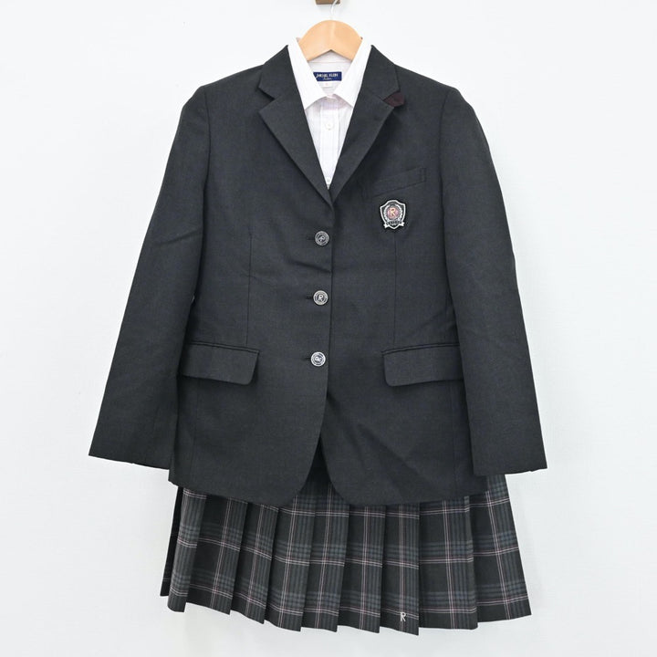 【中古】北海道 立命館慶祥高等学校 女子制服 6点（ブレザー・シャツ・ニット・ニットベスト・スカート）sf004964