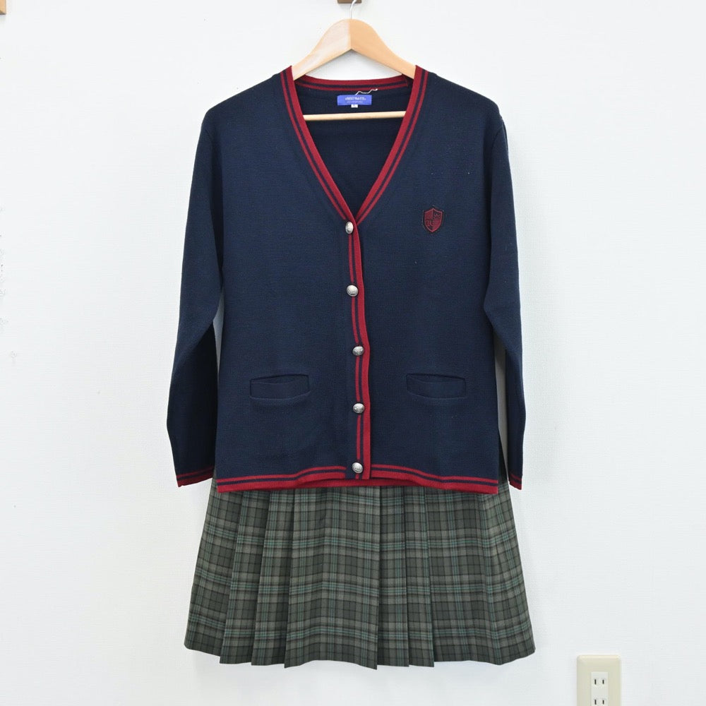 【中古】北海道 立命館慶祥高等学校 女子制服 5点（ブレザー・ニット・ニットベスト・スカート）sf004967