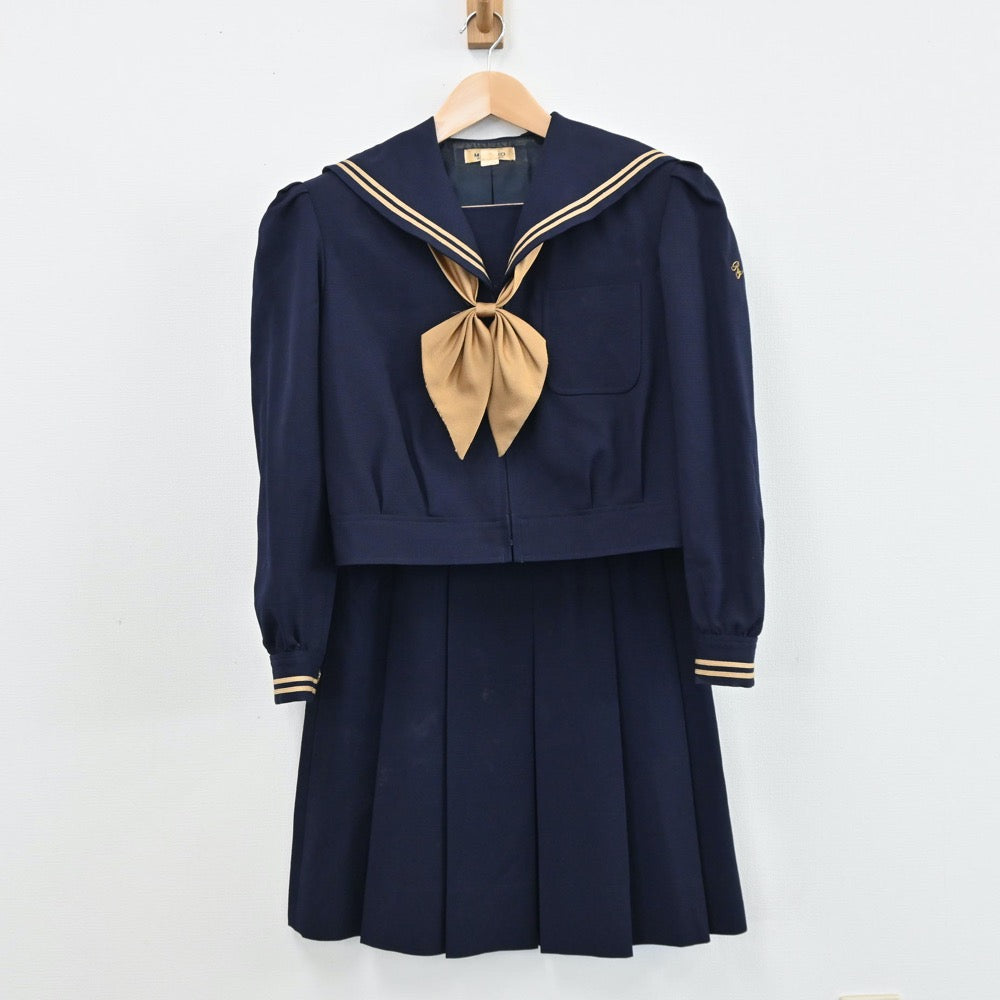 【中古】東京都 立正大学付属中学校 女子制服 4点（セーラー服・ブレザー・スカート）sf005006