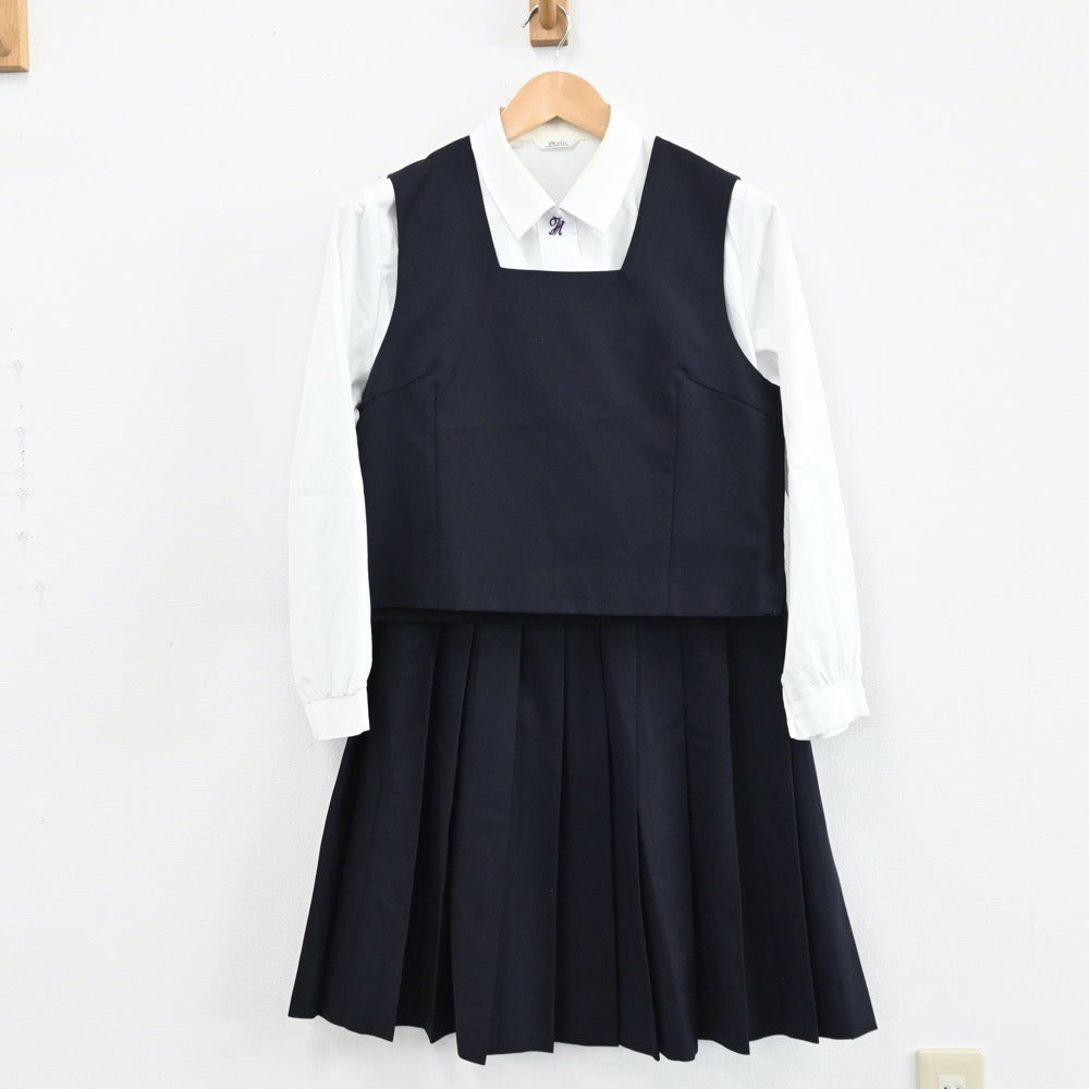 【中古】香川県 高松東高校 女子制服 4点（ブレザー・シャツ・ベスト・スカート）sf005031