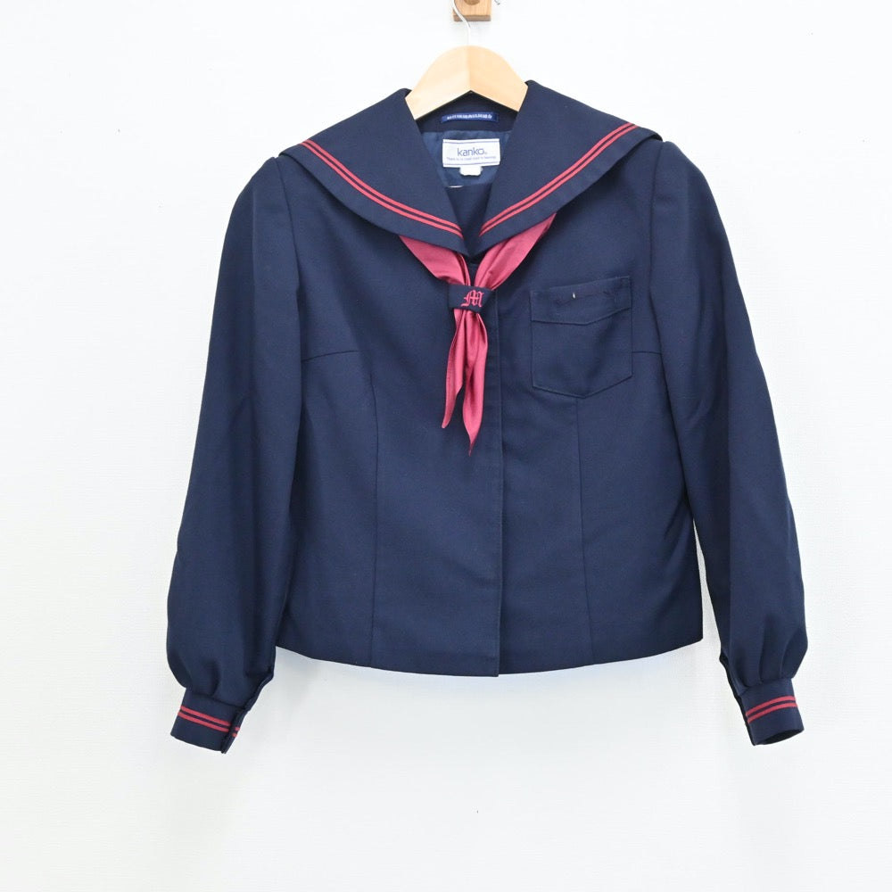 【中古】石川県 白山市立松任中学校 女子制服 4点（セーラー服・スカート）sf005056