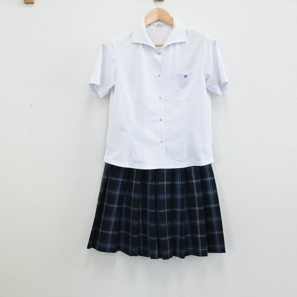 【中古】福岡県 古賀竟成館高等学校 女子制服 3点（ベスト・シャツ・スカート）sf005089